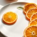 Oranges fraîches coupées en quartiers avec le fruit recommandé par Harvard contre la dépression