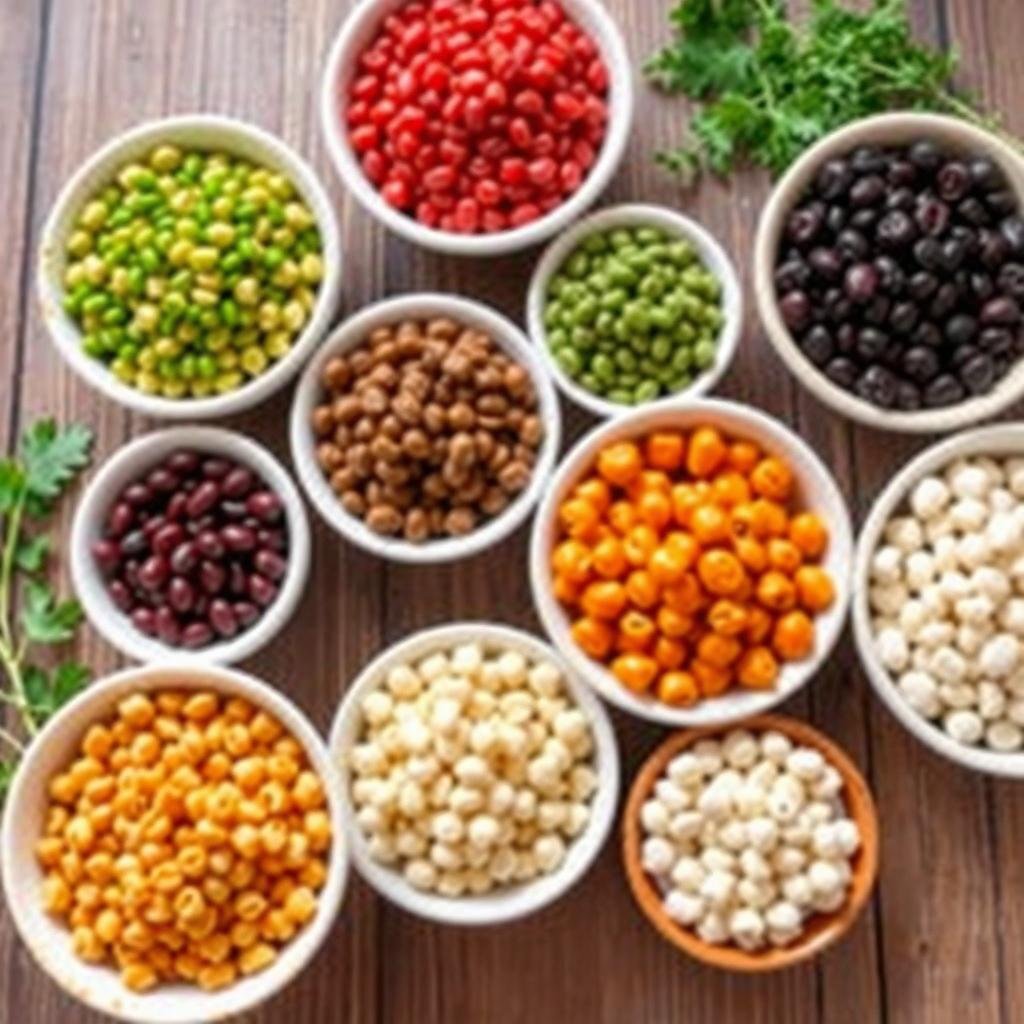 Assortiment-de-legumineuses-riches-en-proteines-vegetales Après 60 ans : les aliments pour faire le plein d'énergie et de santé