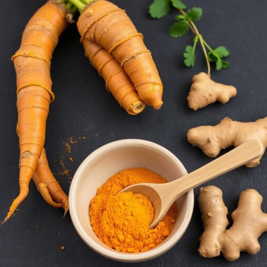 Curcuma-frais-et-en-poudre-aux-proprietes-anti-inflammatoires Après 60 ans : les aliments pour faire le plein d'énergie et de santé