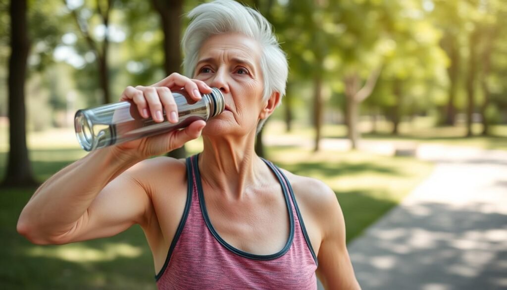 Senior-actif-buvant-de-leau-apres-une-activite-physique-1024x585 Après 60 ans : les aliments pour faire le plein d'énergie et de santé