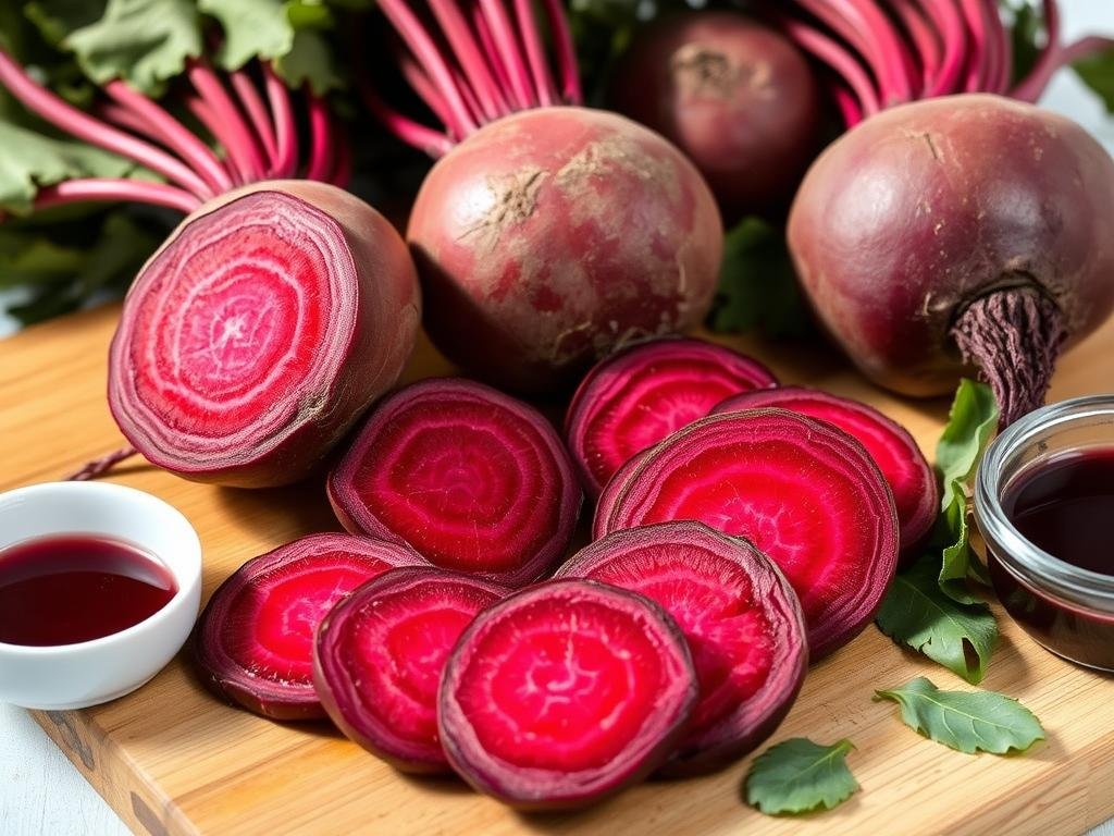 santé&forme Betteraves-entieres-et-coupees-montrant-leur-chair-rouge-riche-en-nitrates Aliments clefs pour faire baisser votre tension artérielle
