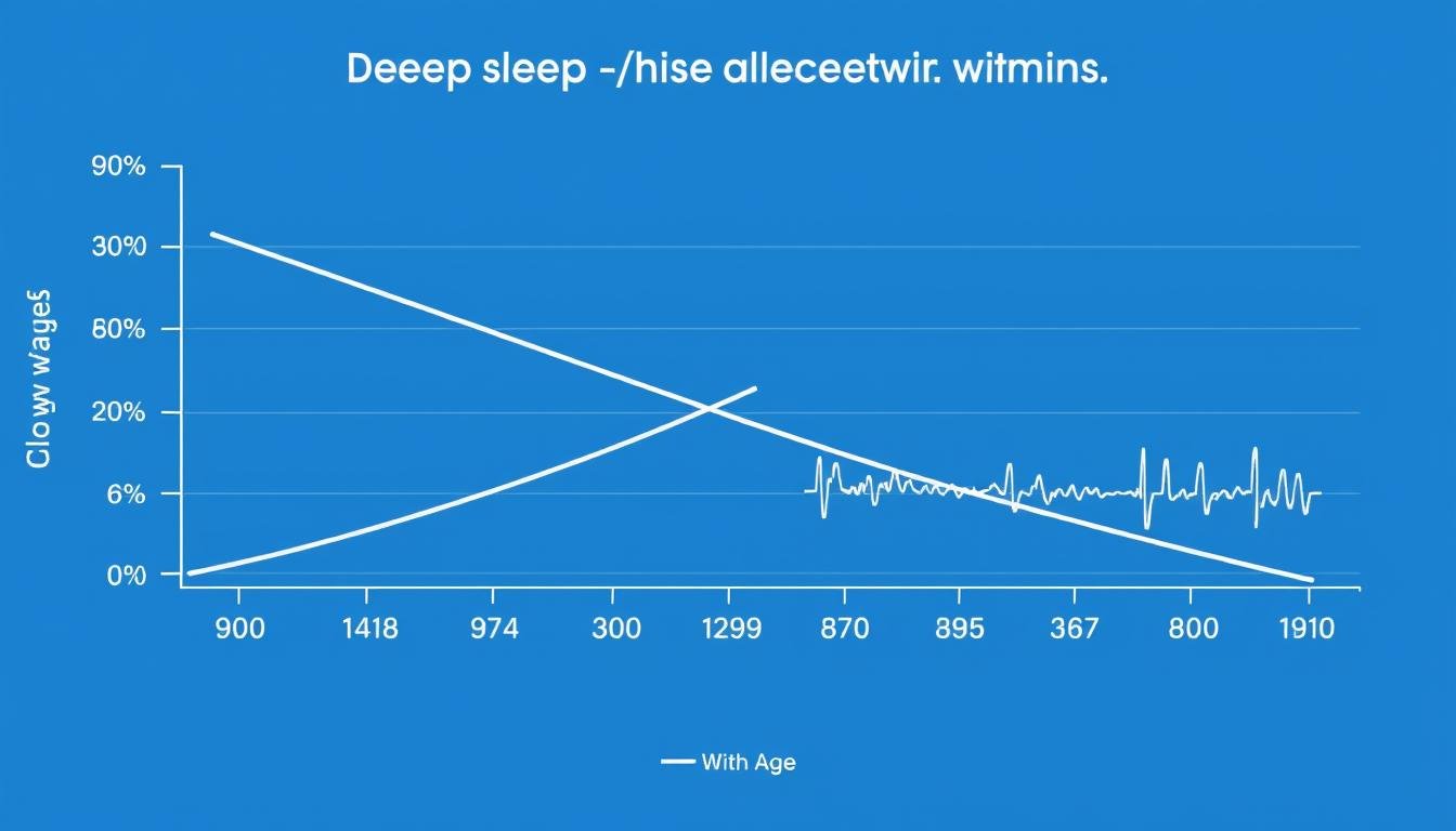 Graphique montrant la diminution du sommeil profond avec l'âge et son impact sur le sommeil et l'âge