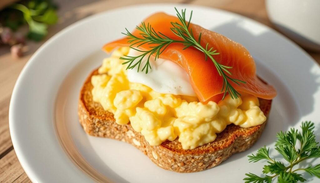 santé&forme OEufs-brouilles-au-saumon-fume-illustrant-les-bienfaits-des-oeufs-sur-la-sante-combines-aux-1024x585 10 Bienfaits des Œufs sur la Santé (et 10 Recettes à Essayer!)