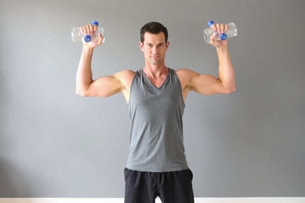 santé&forme Personne-realisant-des-elevations-laterales-avec-des-bouteilles-deau-comme-exercice-simple-1024x683 20 exercices simples pour débutants que tout le monde peut réussir