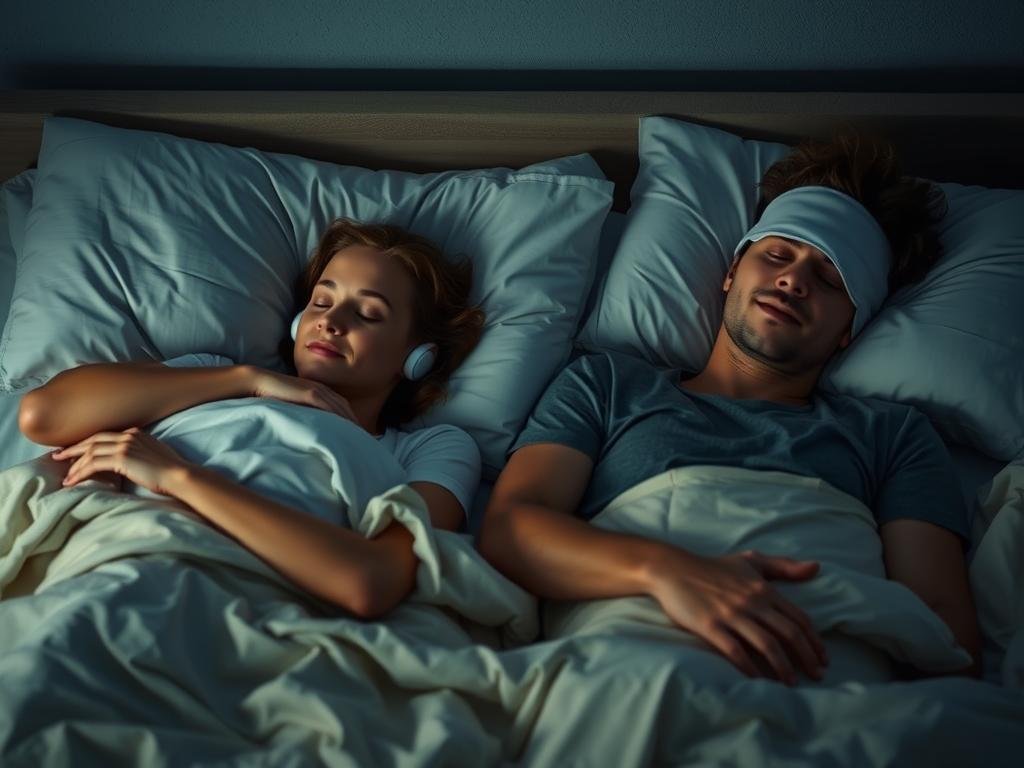 santé&forme Personne-utilisant-des-bouchons-doreilles-pour-mieux-dormir-malgre-les-ronflements-du Ronflements : Causes, Solutions et Conseils pour des Nuits Paisibles