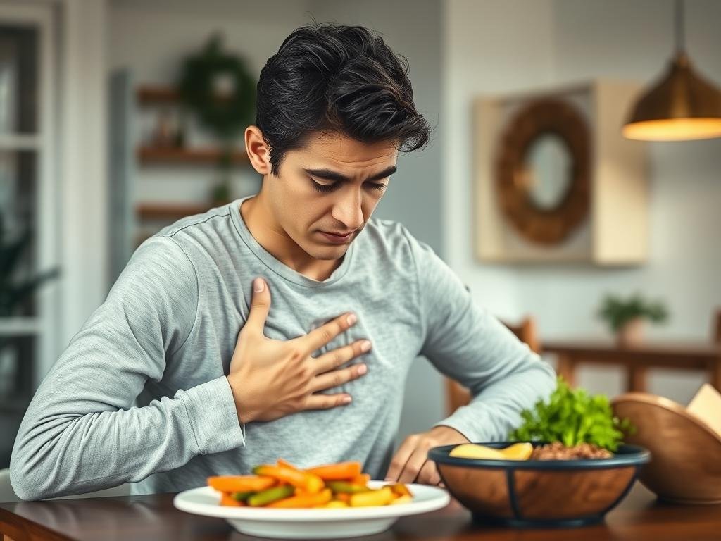 Personne-stressee-tenant-son-abdomen-illustrant-limpact-psychologique-sur-les-symptomes Syndrome de l'intestin irritable : ce que vous ignorez sur le gluten et le blé, souvent accusés à tort