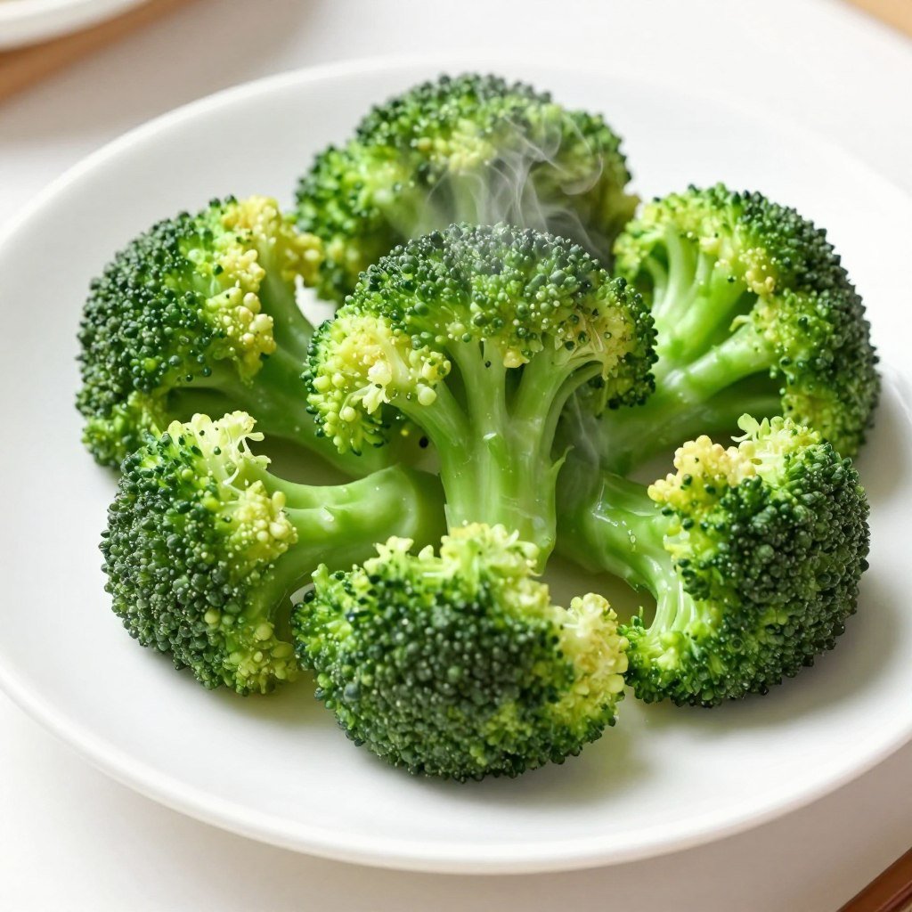 Brocoli-frais-cuit-a-la-vapeur-dans-une-assiette Reflux acides et brûlures d'estomac : ces aliments vous aident