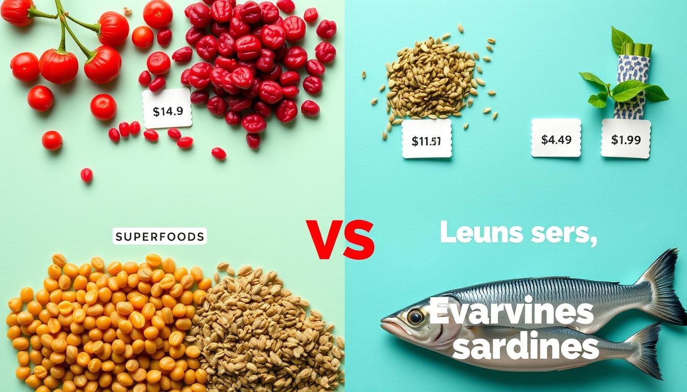 Comparaison entre des super-aliments coûteux et des aliments bon marché plus sains que les super-aliments