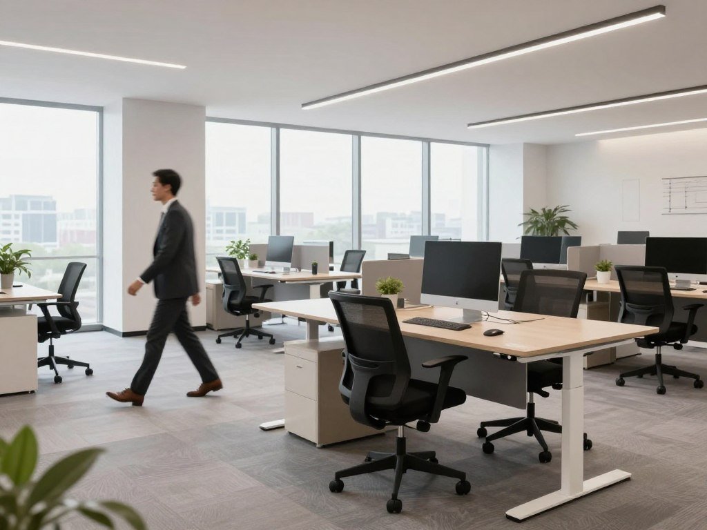 Espace-de-bureau-avec-zone-de-marche-et-poste-de-travail-debout Faire 10 000 pas par jour : Une Nécessité pour Être en Bonne Santé